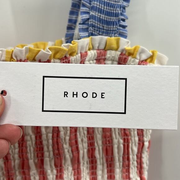 Rhode Women's Ollie Cotton Linen Dress - Peach - Small - New with tags - Picture 4 of 8